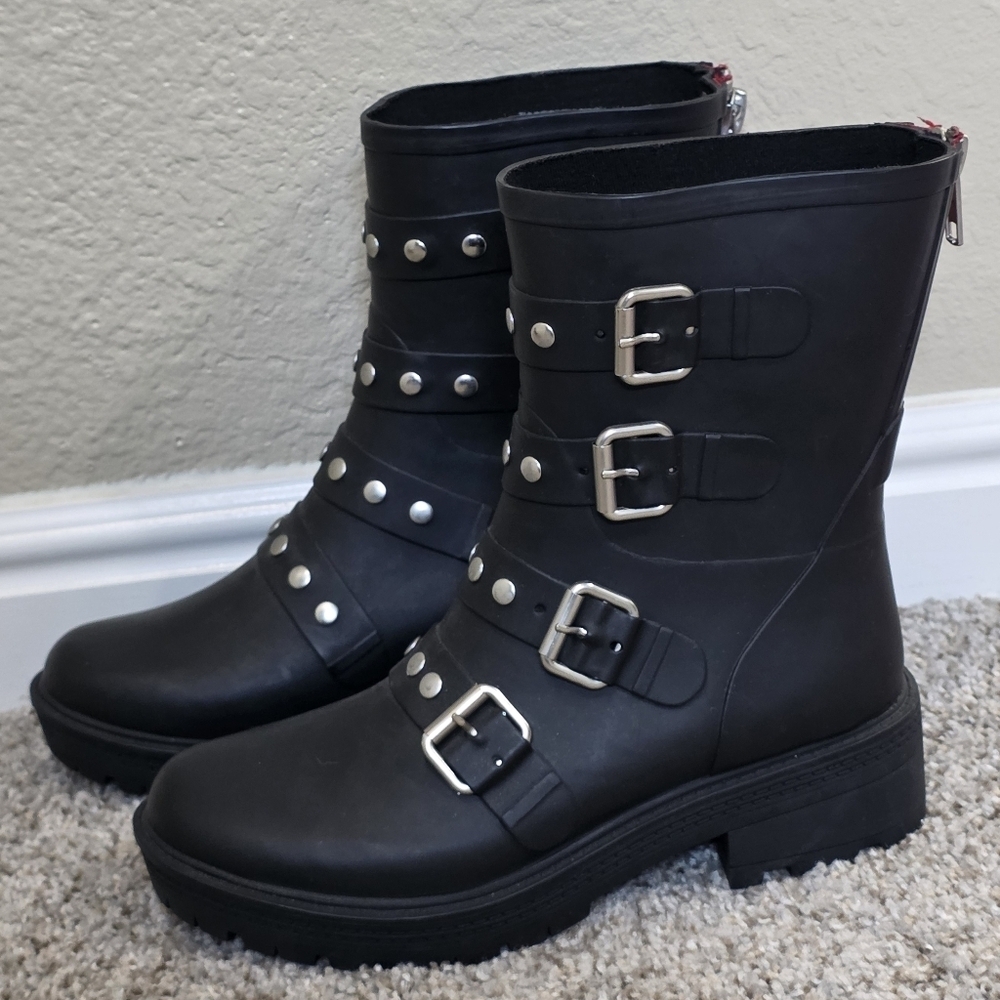 Steve Madden Thunder Rain Casual Moto Boot Womens Size 6 Great Condition